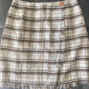 Plaid wrap skirt